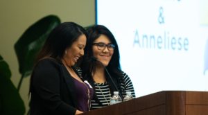 Angela and Anneliese telling their mental health story at KVC's Annual Celebration.